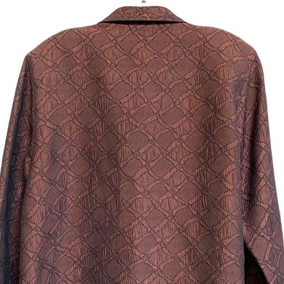 Alfred Dunner Petites Bronze Collared Button Front Dress Blouse - 14P - Picture 6 of 12